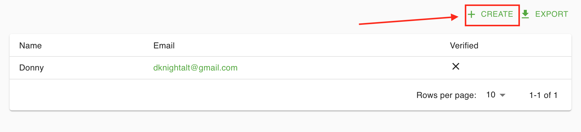 create customer button